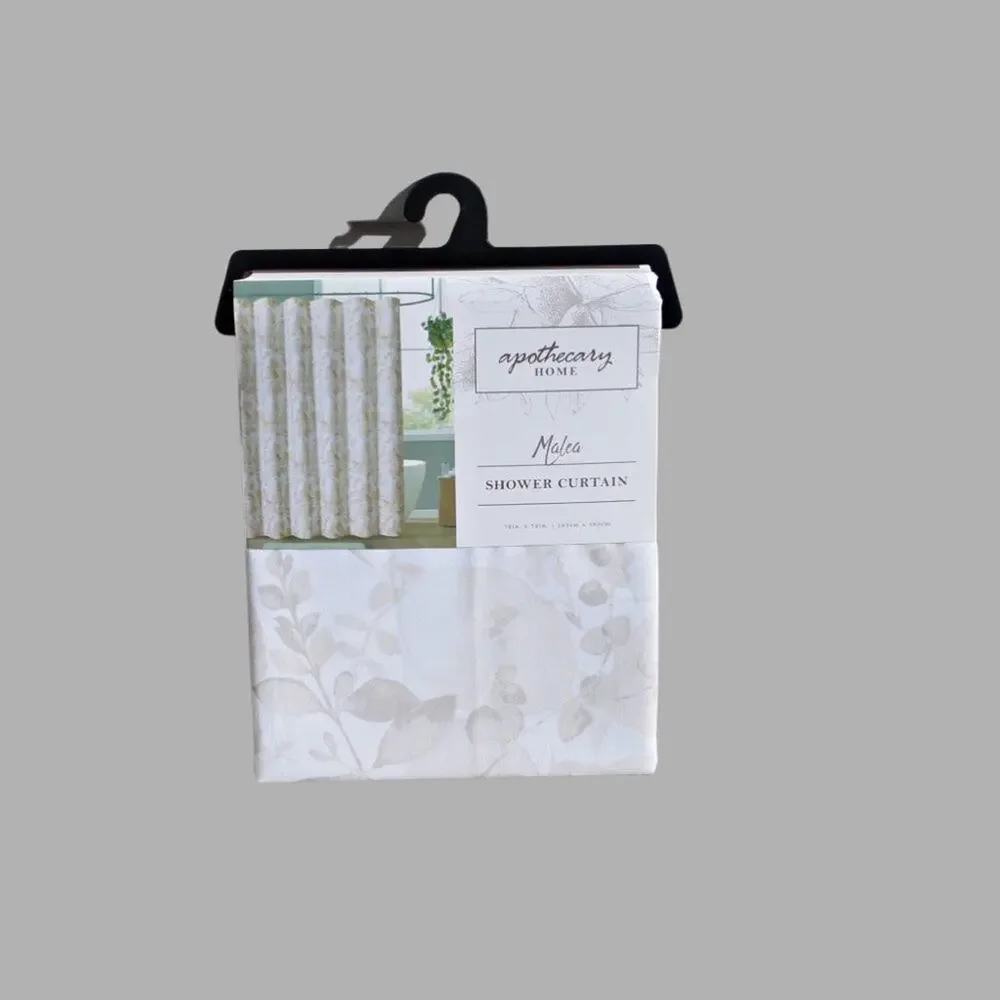 Apothecary Home Shower Curtain Cotton Blend Zen Floral Print 72